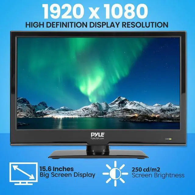 Alt view image 4 of 7 - Pyle 15.6 LED RV Digital TV  Full HD 1080p Flat Screen with Built-in DVD Player, Digital Antenna & 12V/24V Car Adapter (PLTLD16)