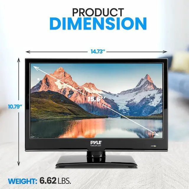 Alt view image 3 of 7 - Pyle 15.6 LED RV Digital TV  Full HD 1080p Flat Screen with Built-in DVD Player, Digital Antenna & 12V/24V Car Adapter (PLTLD16)