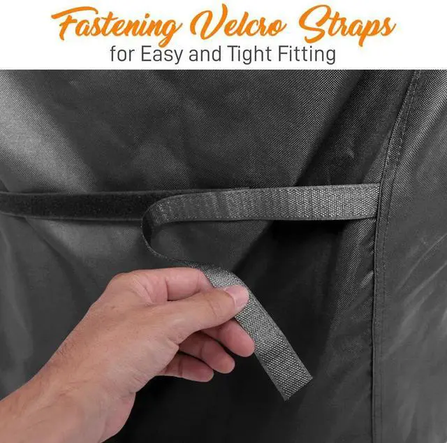 Alt view image 7 of 7 - SereneLife Heavy Duty Waterproof BBQ Grill Cover with Fabric Handles & Fastening Straps - SLGCS