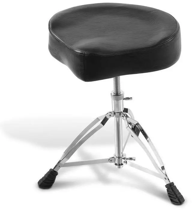 Main image of Pyle Adjustable Double-Support Drum Stool with Foam-Cushioned Seat & Tripod Legs, Portable & Durable - PSEATDRM24
