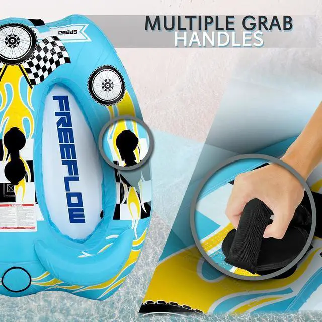 Alt view image 2 of 7 - SereneLife Inflatable Towable Tube for Boating, 2-Rider Capacity, Watersports Towable with Front Tow Point - SLTOWBL10