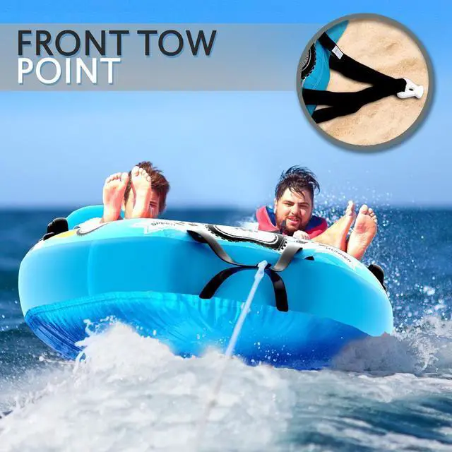 Alt view image 7 of 7 - SereneLife Inflatable Towable Tube for Boating, 2-Rider Capacity, Watersports Towable with Front Tow Point - SLTOWBL10