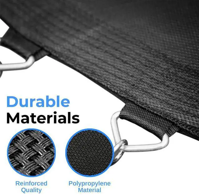 Alt view image 3 of 7 - SereneLife 8ft Outdoor Trampoline with Safety Net Enclosure, Large Jumping Surface, Weather-Resistant Design - SLTRA8BL