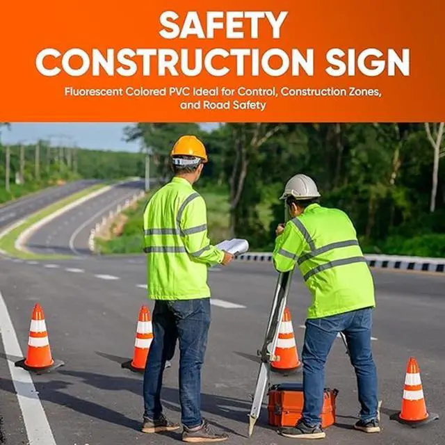 Alt view image 2 of 7 - Pyle 18" PVC Cone Set of 10, High-Visibility Traffic Safety Cones for Roadwork, Parking, and Construction Zones (Orange) - PTCN18X10