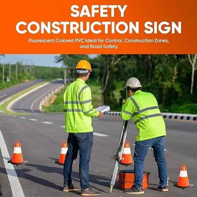 Alt view image 2 of 7 - Pyle 12" PVC Cone Set of 12, High-Visibility Traffic Safety Cones for Roadwork, Parking, and Construction Zones (Orange) - PTCN12X12