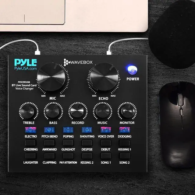 Alt view image 2 of 7 - Pyle Compact Karaoke Live Sound Card, Voice Changer Device for PS4, Xbox, Smartphone, iPad, Computer with Multiple Sound Effects - PTCN208