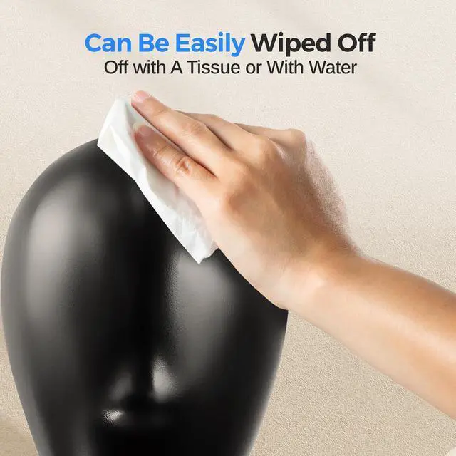 Alt view image 5 of 7 - SereneLife Professional Plastic Mannequin Head for Styling, Wig Display, and Jewelry - Black, 16.1" Height - SLMAQHDSK57