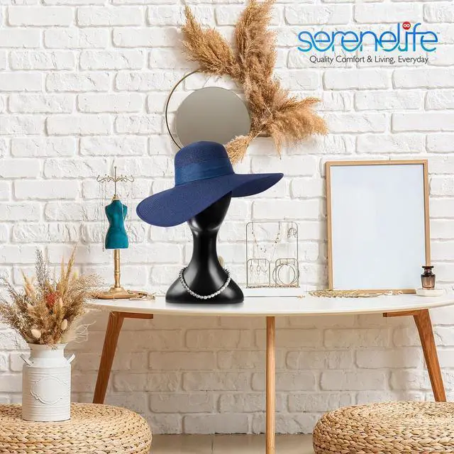 Alt view image 3 of 7 - SereneLife Professional Plastic Mannequin Head for Styling, Wig Display, and Jewelry - Black, 16.1" Height - SLMAQHDSK57