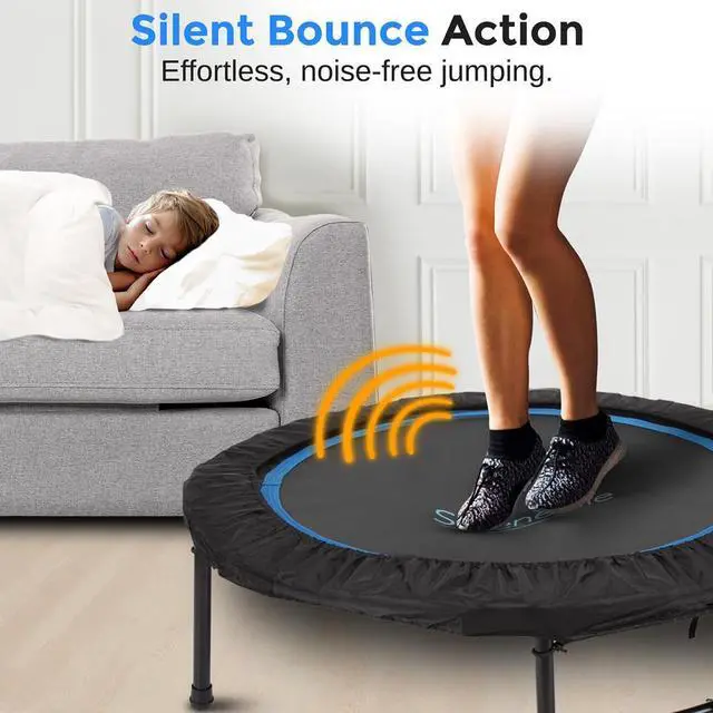 Alt view image 3 of 7 - SereneLife Professional Jumping Trampoline for Fitness & Aerobics, Adjustable Height Handrail, Indoor/Outdoor Use - SLELT418