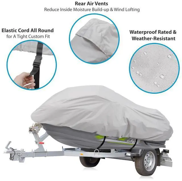 Alt view image 5 of 6 - Pyle Armor Shield Jetski Storage Cover, Universal Trailer/Storage Cover for Jetski (Up to 102), Marine-Grade Protection