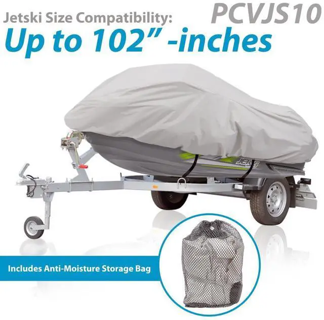 Alt view image 3 of 6 - Pyle Armor Shield Jetski Storage Cover, Universal Trailer/Storage Cover for Jetski (Up to 102), Marine-Grade Protection