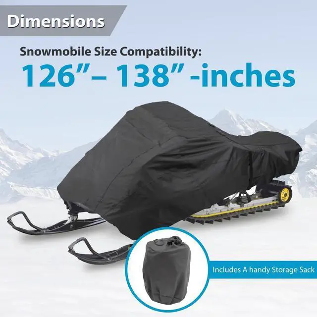 Alt view image 3 of 4 - Pyle Universal Snowmobile Storage Cover, Waterproof & Weather-Resistant, 126138 (Total Length), Marine Grade Polyester 300D - PCVSNM14