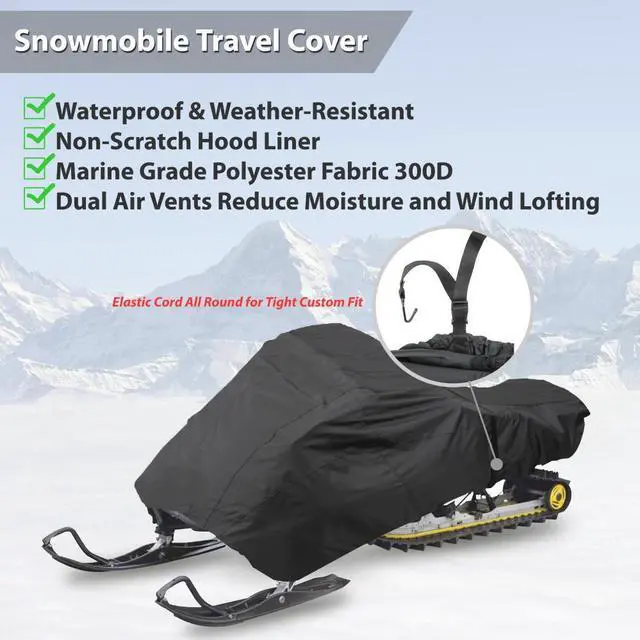 Alt view image 4 of 4 - Pyle Universal Snowmobile Storage Cover, Waterproof & Weather-Resistant, 126138 (Total Length), Marine Grade Polyester 300D - PCVSNM14