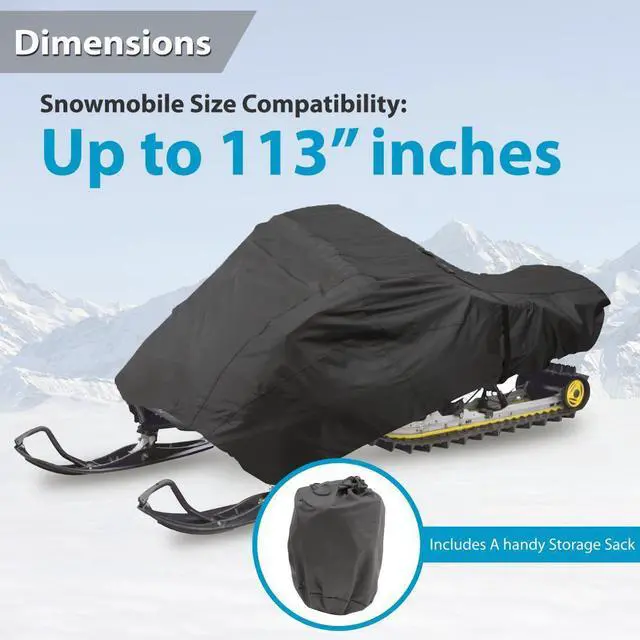 Alt view image 5 of 5 - Pyle Universal Snowmobile Storage Cover, Waterproof & Weather-Resistant, 113 (Total Length), Marine Grade Polyester 300D - PCVSNM12
