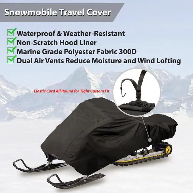 Alt view image 4 of 5 - Pyle Universal Snowmobile Storage Cover, Waterproof & Weather-Resistant, 113 (Total Length), Marine Grade Polyester 300D - PCVSNM12