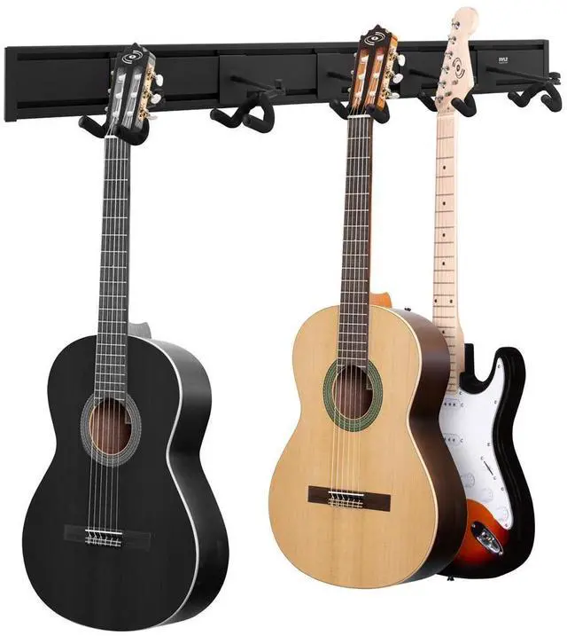 Main image of Pyle Guitar Keeper Bundle - 5 Adjustable Guitar Hangers and Guitar Wall Mount Bracket Holders for Acoustic and Electric Guitars