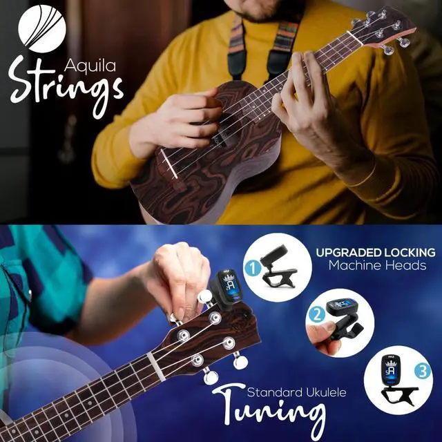 Alt view image 5 of 7 - Pyle 21" Inch Soprano Ukulele Kit with Digital Tuner, Strap, 3 Felt Picks, Finger Guide, and Gig Bag