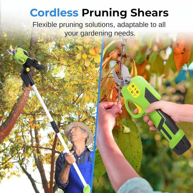 Alt view image 2 of 7 - SereneLife Cordless Lithium Pruner with Telescopic Handle, 7.2V Lithium-Ion Battery, Ideal for Bushes, Roses, Woody Stems, and Branches