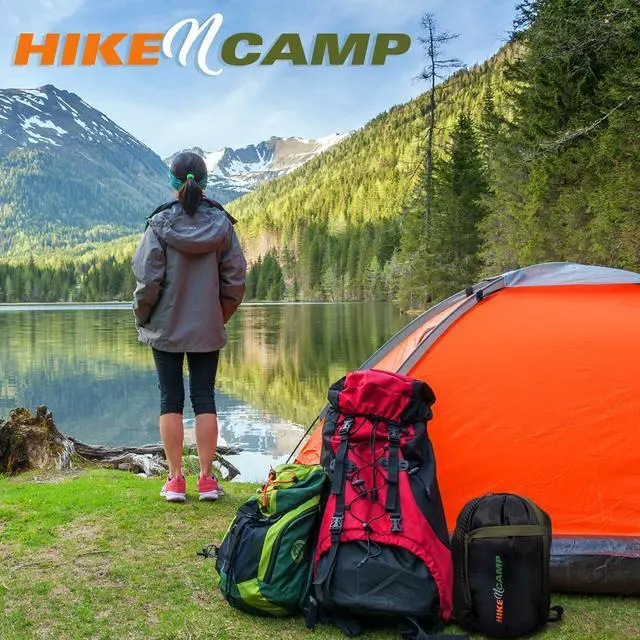Alt view image 4 of 7 - SereneLife Double Sleeping Bag with Two Pillows, Lightweight & Waterproof, For Camping, Backpacking, Hiking, Includes Carrying Bag  Camouflage