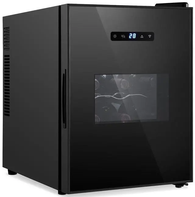 Main image of NutriChef Wine Chilling Refrigerator Cellar - Single-Zone Wine Cooler, Digital Touch Control, 12 Bottle Capacity