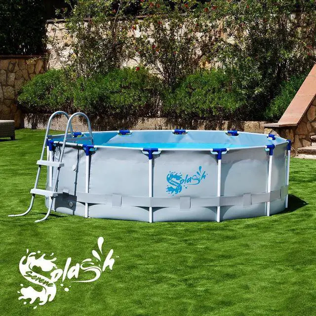 Alt view image 3 of 7 - SereneLife Round Metal Frame Pool Set - Above Ground Swimming Pool, 6503L Capacity, Fast Setup