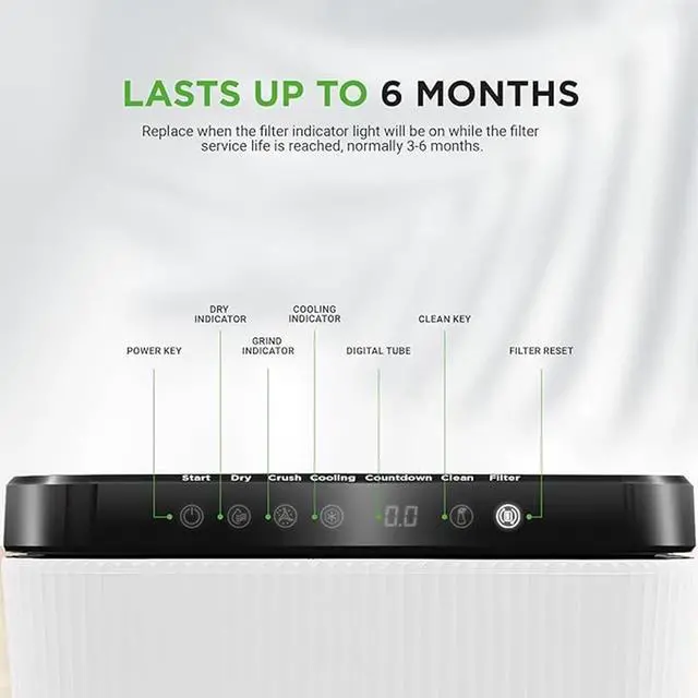 Alt view image 4 of 6 - NutriChef Food Waste Bin Filter - Automatic Food Cycler Compost Bin Filter