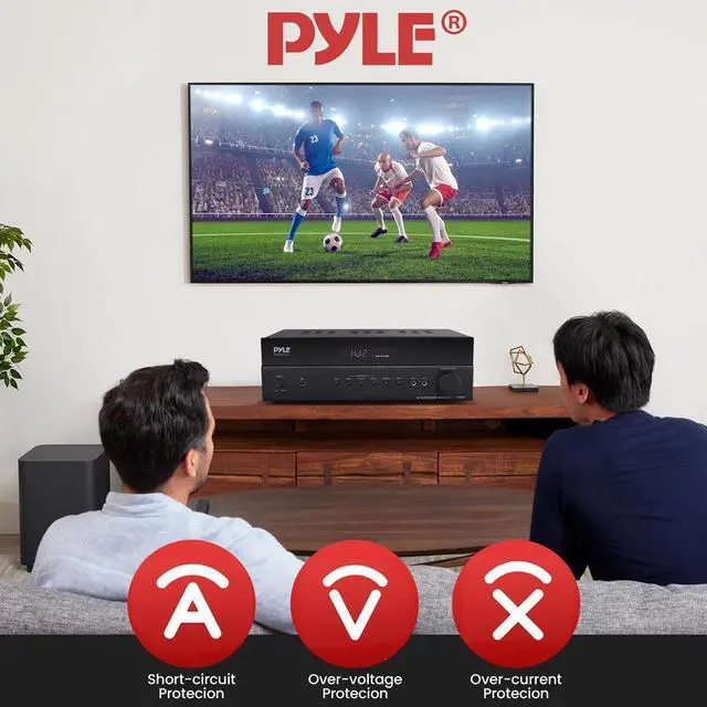 Alt view image 5 of 7 - Pyle Hi-Fi Wireless BT Home Theater Receiver, 5.2 Channel Surround Sound, 1000W MAX, 4K Ultra HD, MP3/USB/FM Radio - PT865BT
