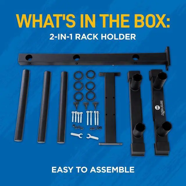 Alt view image 4 of 7 - SereneLife Weight Plate Rack with Barbell Holders, 800-Pound Capacity, Heavy Duty Steel Construction - SLDBHOLD