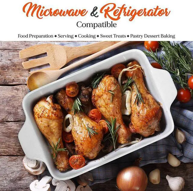 Alt view image 3 of 7 - NutriChef 3-Piece Ceramic Bakeware Set, Non-Stick Hybrid Ceramic, Dishwasher Safe, Odor-Free, Red - NCCREX55