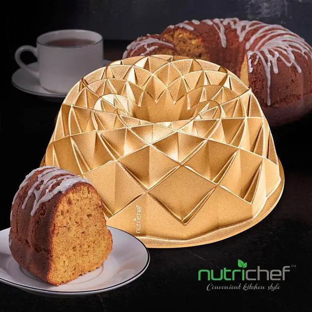 Alt view image 5 of 7 - NutriChef Extra-Thick Nonstick Cast Aluminum Bundt Cake Pan - NCBUTP26 - 9.5"x3.74"