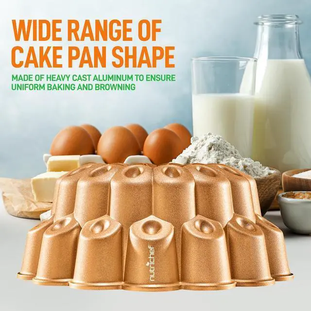 Alt view image 5 of 7 - NutriChef Extra-Thick Nonstick Cast Aluminum Marquise Pan - NCBUTP55 - 9.6"x3.9"