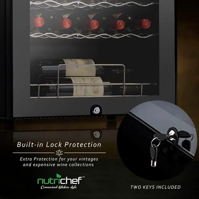 Alt view image 6 of 7 - NutriChef 34-Bottle Single-Zone Wine Chilling Refrigerator - PKCWC340