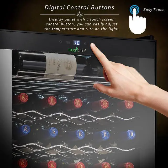 Alt view image 4 of 7 - NutriChef 34-Bottle Single-Zone Wine Chilling Refrigerator - PKCWC340