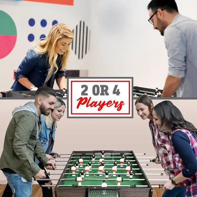 Alt view image 5 of 6 - SereneLife 48" Foldable Foosball Table with 2 Balls - SLFSBLFD10A - Game Room Ready