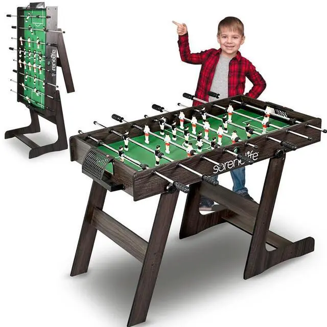Main image of SereneLife 48" Foldable Foosball Table with 2 Balls - SLFSBLFD10A - Game Room Ready