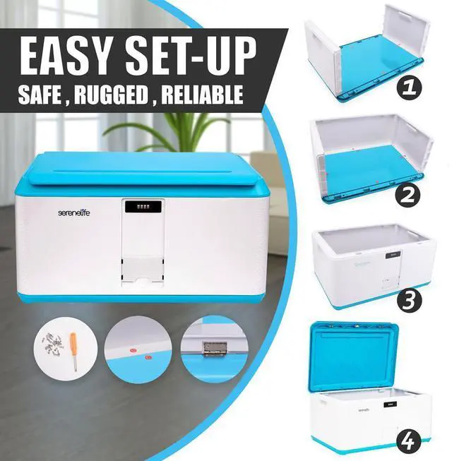 Alt view image 6 of 7 - SereneLife 21-Gallon Locking Storage Container Bin with Combination Lock - SLSBIN21LB