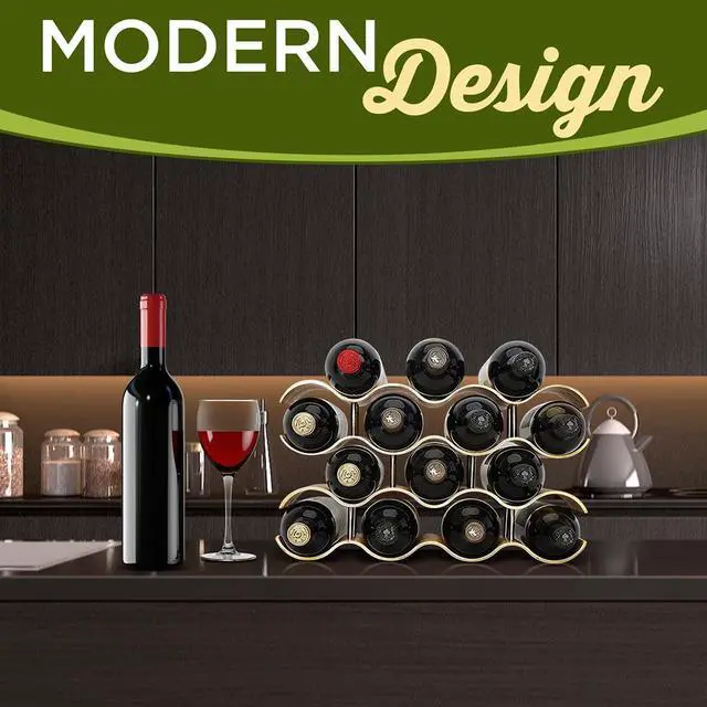 Alt view image 6 of 7 - SereneLife 4-Tier Modular Wine Storage Rack with 14 Bottle Capacity - SLWMDSF55