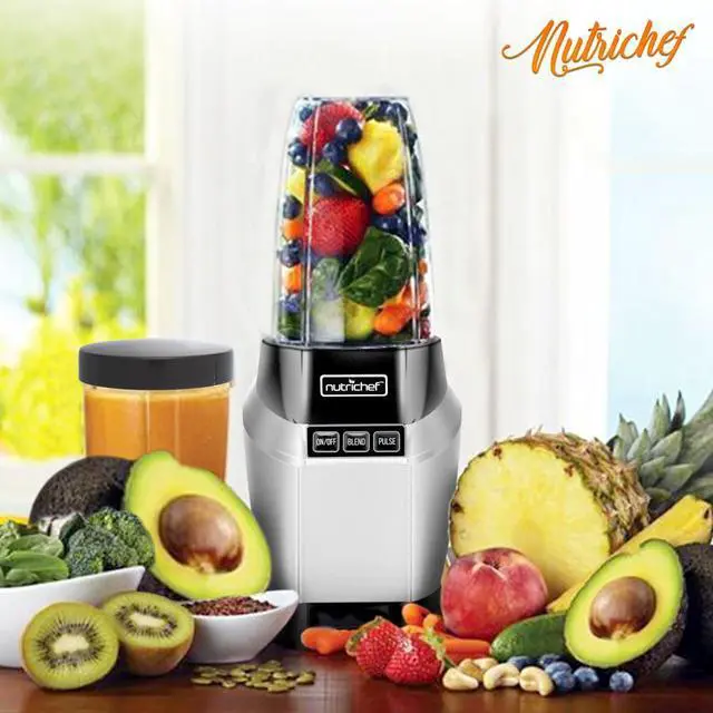 Alt view image 5 of 7 - NutriChef High-Speed 1000W Electric Pro Blender with Travel Cups & Pulse Blend - NCBL1000