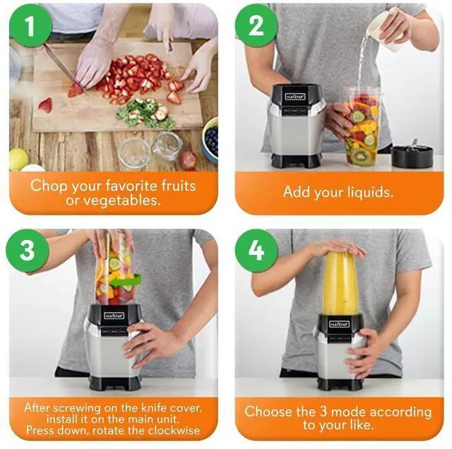 Alt view image 6 of 7 - NutriChef High-Speed 1000W Electric Pro Blender with Travel Cups & Pulse Blend - NCBL1000