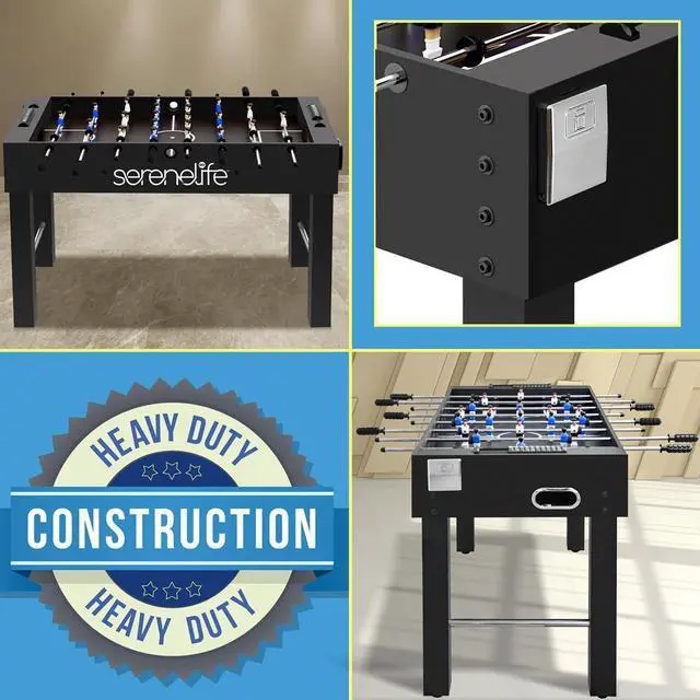 Alt view image 6 of 7 - SereneLife 48" Competition Foosball Table with 2 Balls & Cup Holders - SLFSBLT75BK - Black