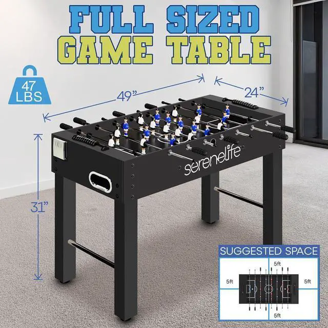 Alt view image 7 of 7 - SereneLife 48" Competition Foosball Table with 2 Balls & Cup Holders - SLFSBLT75BK - Black