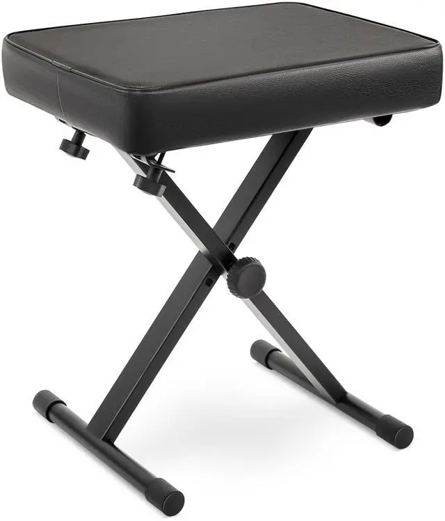 Main image of Pyle Adjustable Padded Keyboard X Bench with Three Holes on Each Leg, 4 Non-Slip Rubber Feet, Designed to Fit Users and Playing Styles-PKBENTS