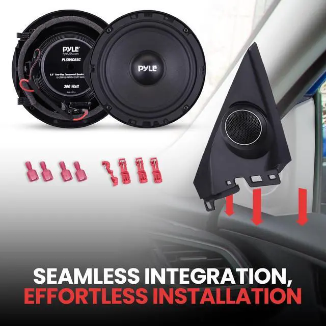 Alt view image 3 of 5 - 6.5 Two Way Coaxial Speaker System for 2006 and Up Vehicles, 300 Watts, 4 Ohm, Butyl Rubber Surround, 1'' High-Temperature KSV Voice Coil, Black Sandblasting Paper Cone