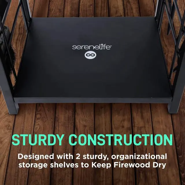 Alt view image 5 of 5 - SereneLife Firewood Storage Rack - Heavy Duty Wood Stackers Organizer, 220 lbs weight Log Capacity, Stack up your Logs and Keeps it Dry, Suitable for any Seasons, Perfect for Indoor and Outdoors