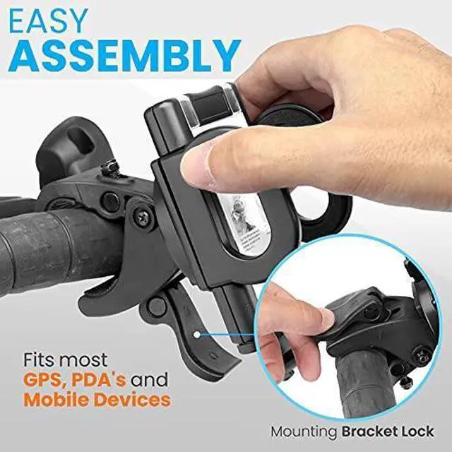 Alt view image 6 of 7 - SereneLife Golf Cart Universal GPS Holder - Golf Cart Accessories Rotating Cell Phone Holder Mount Clip for GPS, PDA and Mobile Devices w/Silicone Clip, Mounting Bracket for Trolley Tube SLGZGPSH