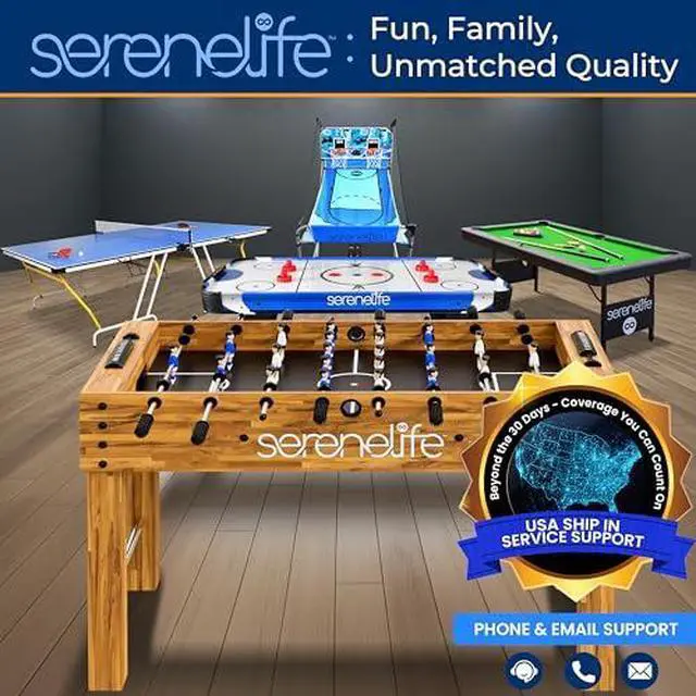 Alt view image 3 of 7 - SereneLife Trampoline Ping Pong Table - Heavy Duty Powder Coated Steel Frame and Connectors - Full Size 94" - Hand Pong Game Table with Paddles, Small, Large Balls - Indoor/Outdoor, Beach, Game Room