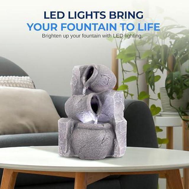 Alt view image 6 of 7 - SereneLife Tabletop Water Fountain, Home Decor Soothing Sound Machine with Automatic Pump, Zen Relaxing Decor for Meditation, 10.6" Tall