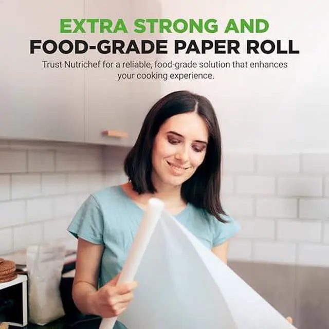 Alt view image 4 of 6 - NutriChef 200 Square Foot Parchment Paper Roll | Heavy Duty Parchment Paper Roll for Baking, Easy to Cut & Non-stick Cooking Paper for Cookies, Air Frying & Grilling | Length & Width 160 FT. x 15 IN