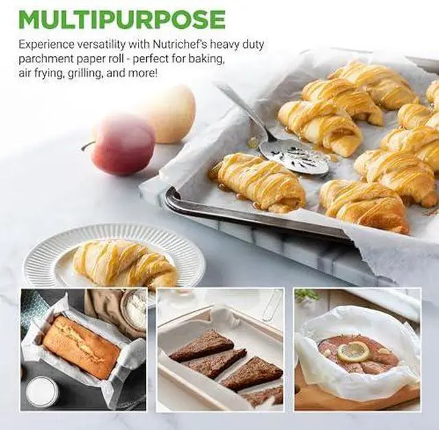 Alt view image 3 of 6 - NutriChef 200 Square Foot Parchment Paper Roll | Heavy Duty Parchment Paper Roll for Baking, Easy to Cut & Non-stick Cooking Paper for Cookies, Air Frying & Grilling | Length & Width 160 FT. x 15 IN
