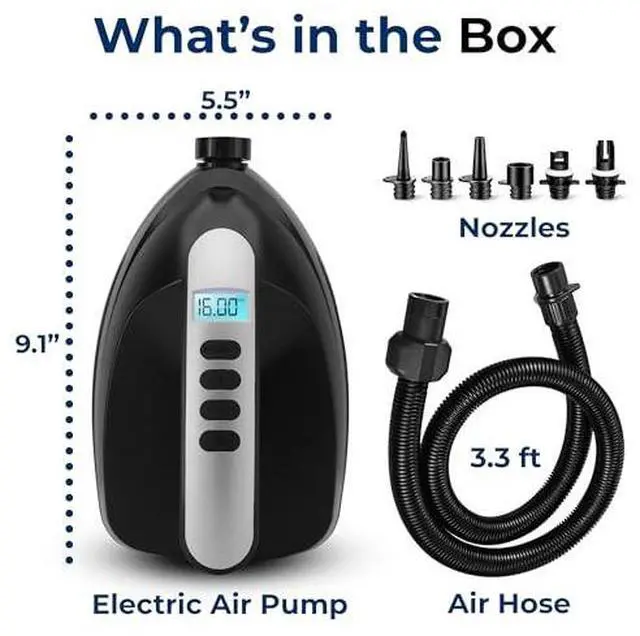 Alt view image 6 of 7 - SereneLife Inflatable Paddle Board Pump Compressor - 20PSI High Pressure SUP Inflator - 12V DC Car Connector - Electric Air Pump for Paddle Boards, Boats, Rafts, Pool Toys, Water Sports